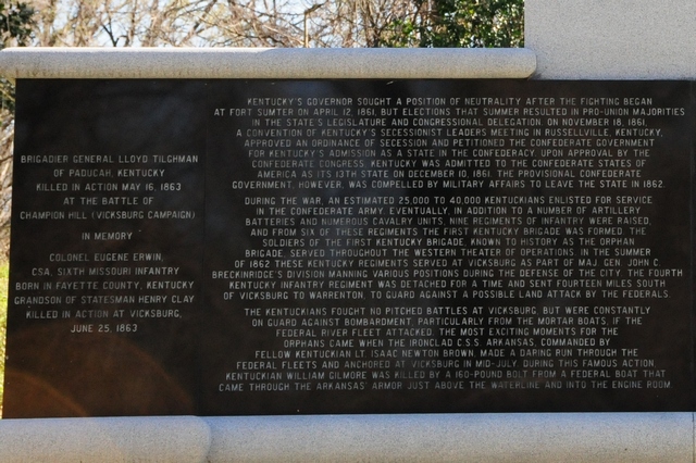 Kentucky Confederate Memorial Left Panel Detail 2/26/2012