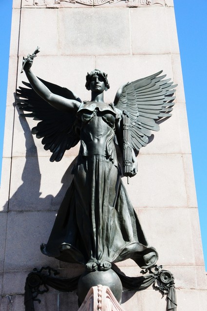 The monument features a bronze angel which represents The Spirit of the Republic.  2/26/2012