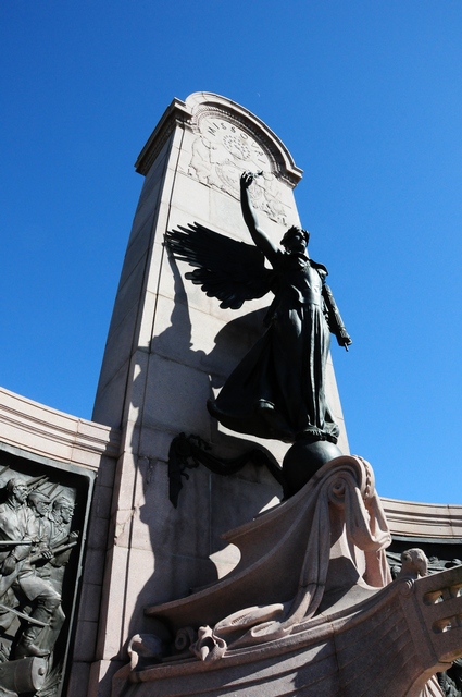 The monument features a bronze angel which represents The Spirit of the Republic. 2/26/12